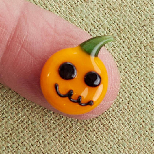 Mini Hand-Blown Glass Halloween Jack o Lantern Figurine
