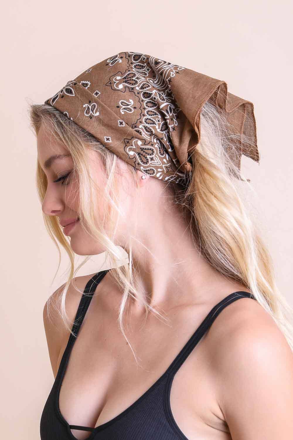 Mocha Paisley Bandana