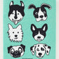 Bow Wow on Green Swedish Dishcloth