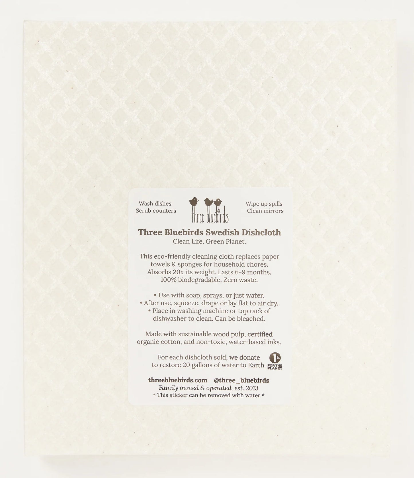 Herbs on White Swedish Dishcloth