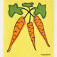 Carrots on Yellow Swedish Dishcloth