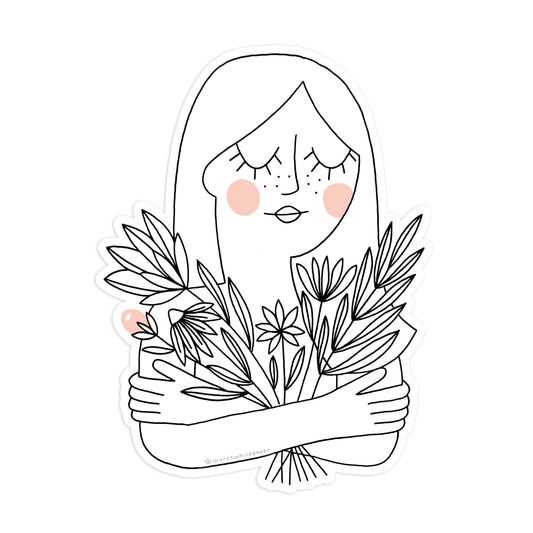 Flower Girl Die Cut Sticker Worthwhile Paper