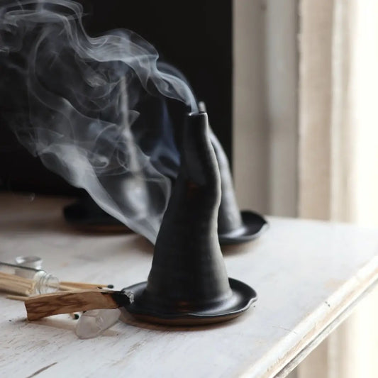 Black Witch Hat Incense Burner | Handmade for Halloween