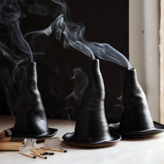 Black Witch Hat Incense Burner | Handmade for Halloween