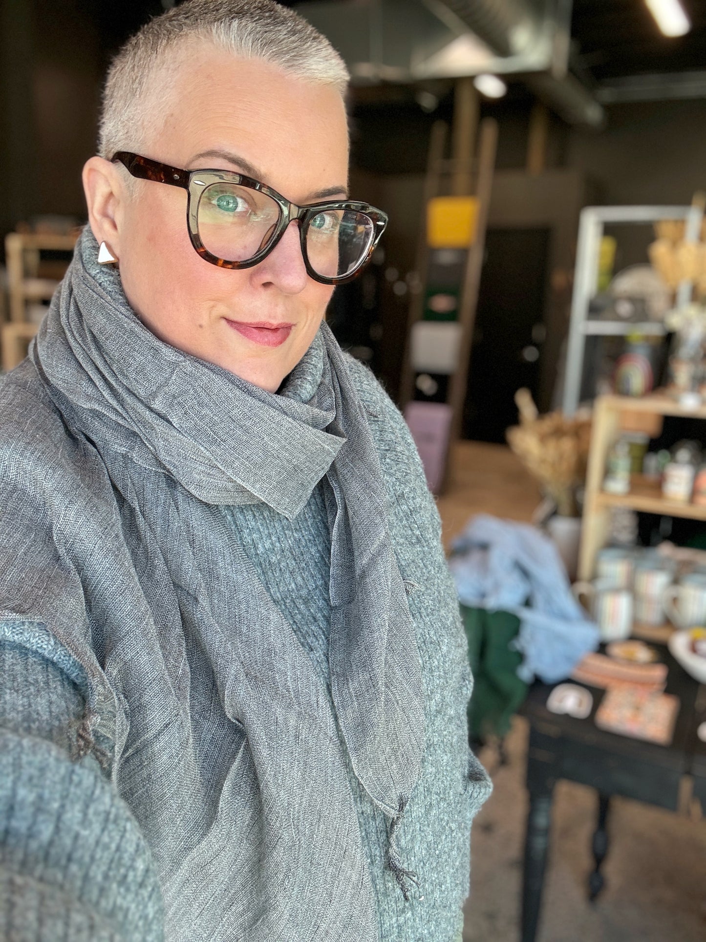 Cotton Scarf in Graphite Gray