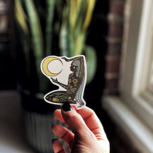 Moon Maiden 3 inch sticker Gravesco