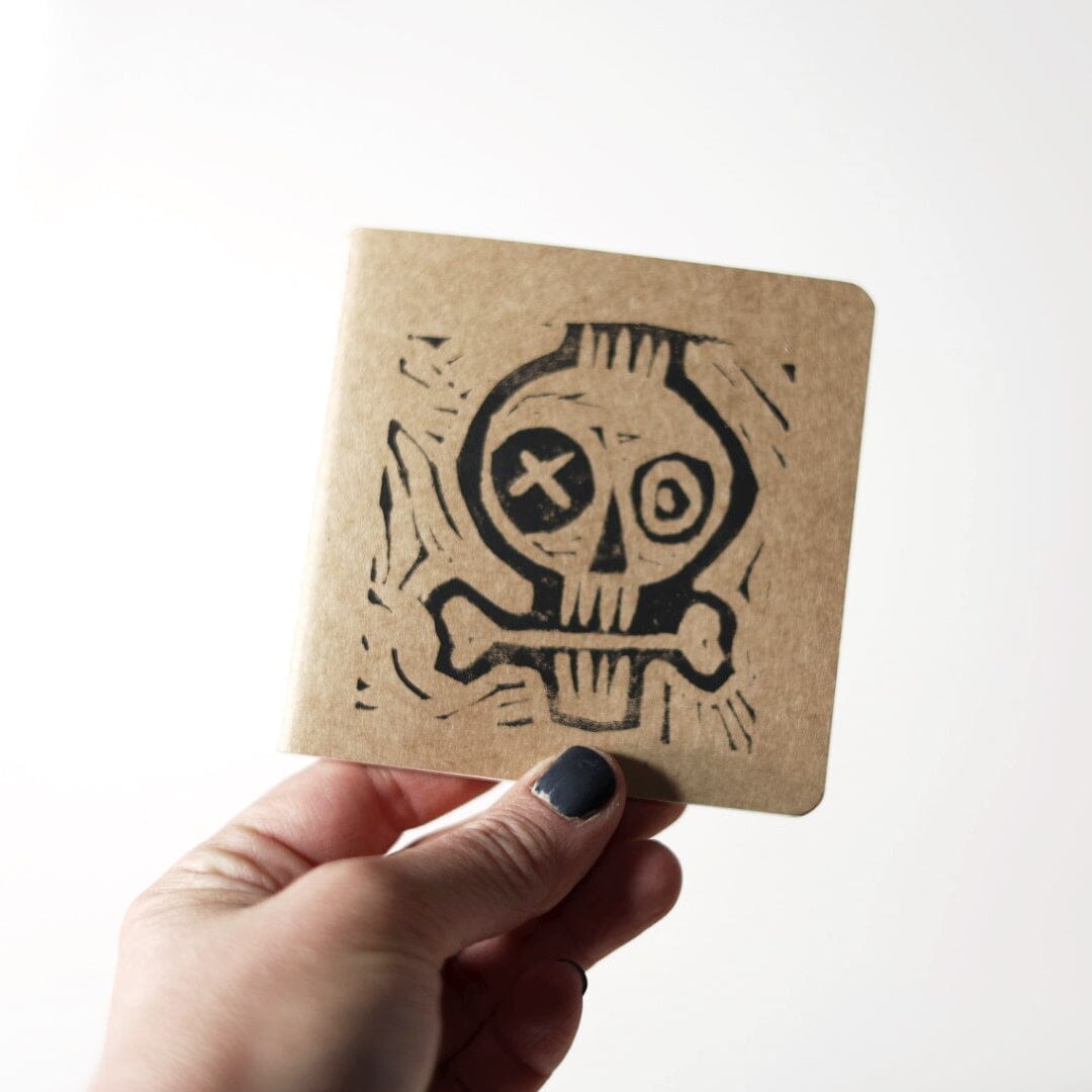 Skull 4x4 inch blank notebook blank sketchbook Gravesco 