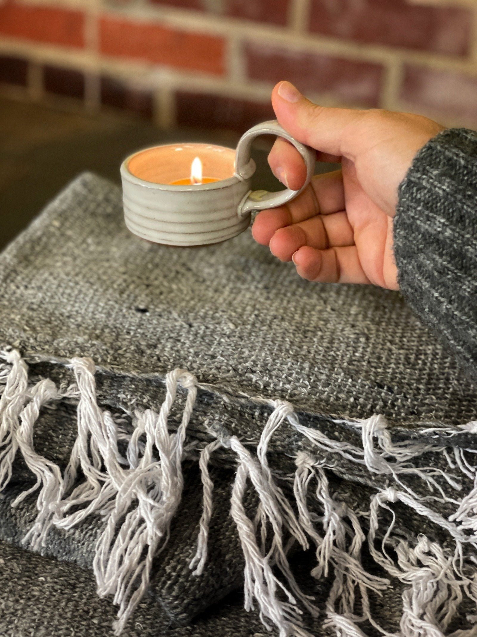 Solid Light Gray Handwoven Blanket Blankets West Path 