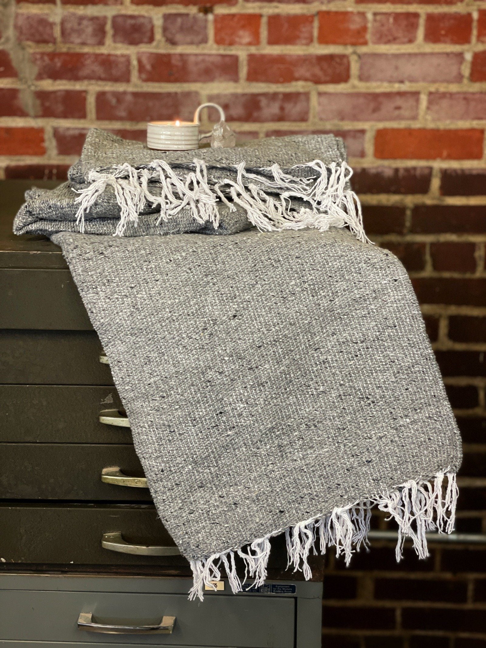 Solid Light Gray Handwoven Blanket Blankets West Path 