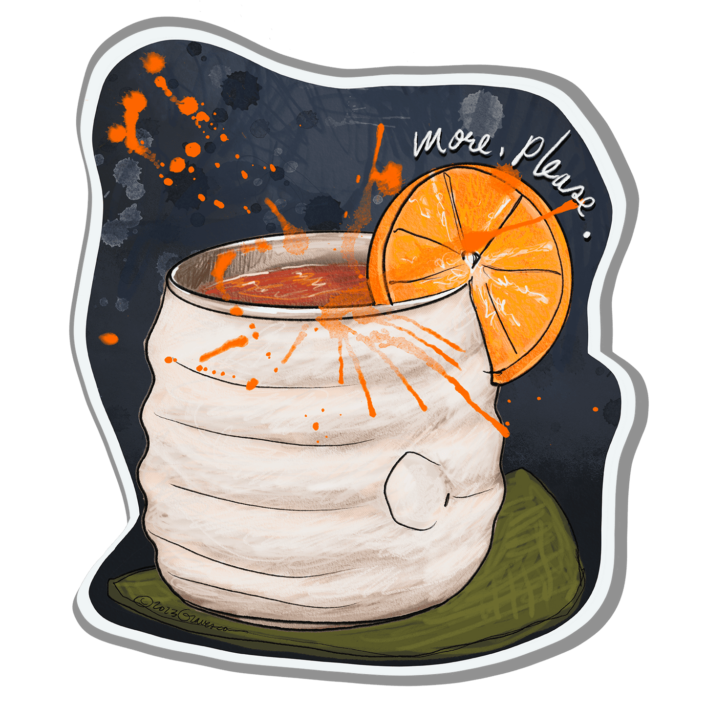 More Please 3 inch vinyl sticker inspired by our pottery Gravesco 